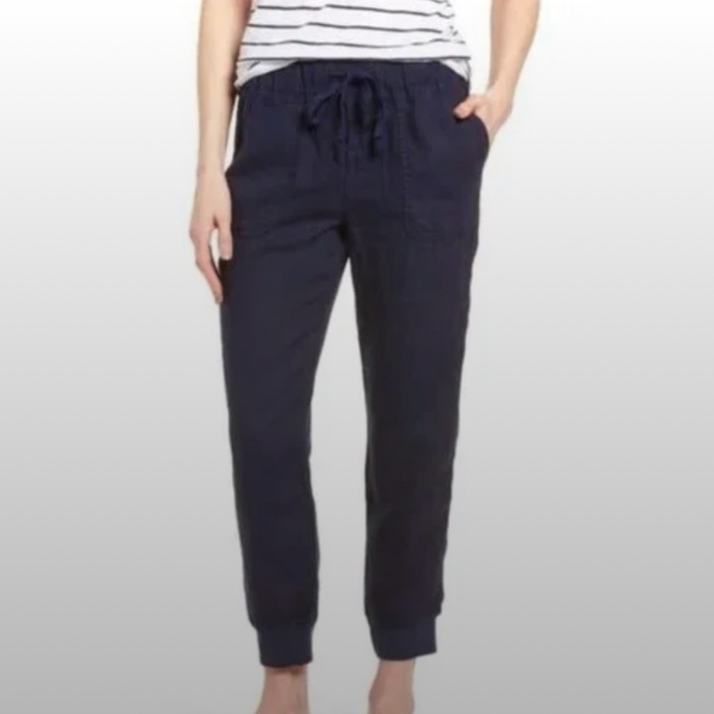 Caslon Linen Jogger Pant Black Size Medium